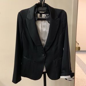 White House Black Market Ruffled Tuxedo Jacket